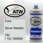 Preview: Ford, Silver Metallic, YM / 1Q / M5909: 400ml Sprühdose, von ATW Autoteile West.